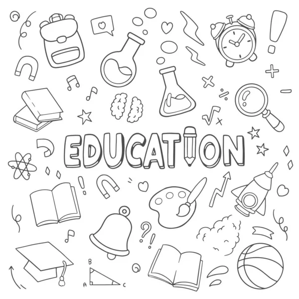 Onderwijs Doodle Leuke Vector Illustratie — Stockvector