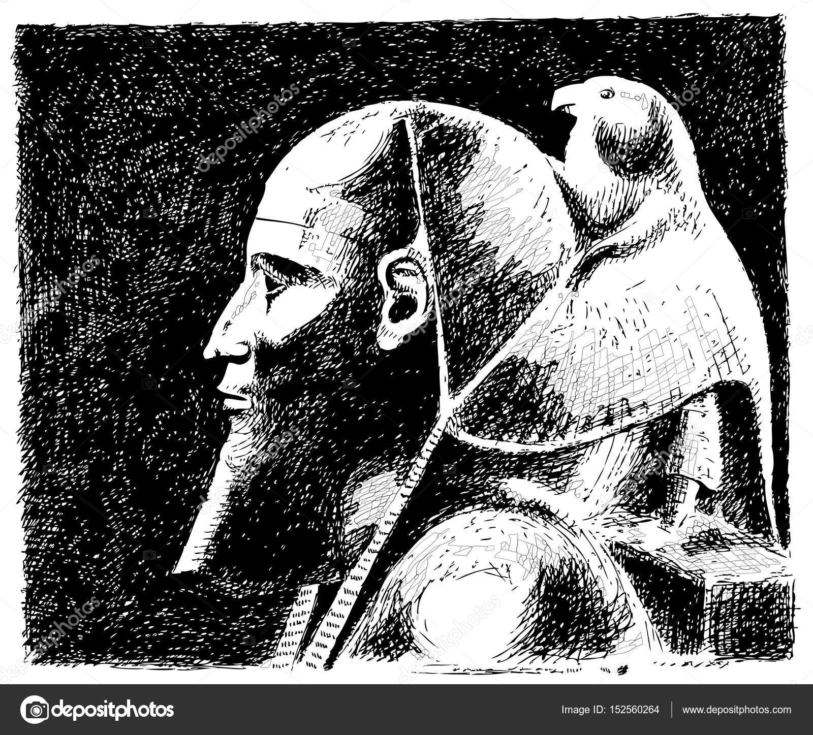 Profil Użytkownika Faraona Egiptu Grafika Wektorowa