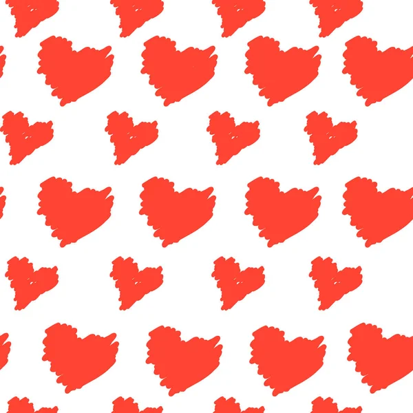 Безшовний візерунок абстрактних мальованих сердець. Простий художній малюнок Вектор — стоковий вектор