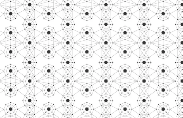 Nahtloses Muster gometrischer grafischer Hintergrundmoleküle und Kommunikation. Moderne stilvolle Textur - Vector — Stockvektor