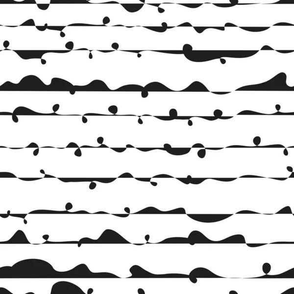 Nahtloses Muster mit abstrakten Wellenlinien. Handgezeichnete Vektorillustration für Ihre Designkarte. — Stockvektor