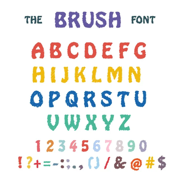 Freehand Brush Alfabet. Vector acryl borstel stijl met de hand getekend alfabet lettertype. Kalligrafie alfabet op een witte achtergrond — Stockvector