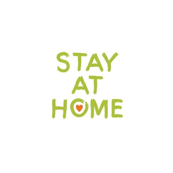 Stay Home - Desain tipografi gambar tangan untuk perlindungan diri dan kesadaran rumah kampanye media sosial dan kutipan coronavirus prevention.Vector, tulisan tangan dengan kuas. - Stok Vektor
