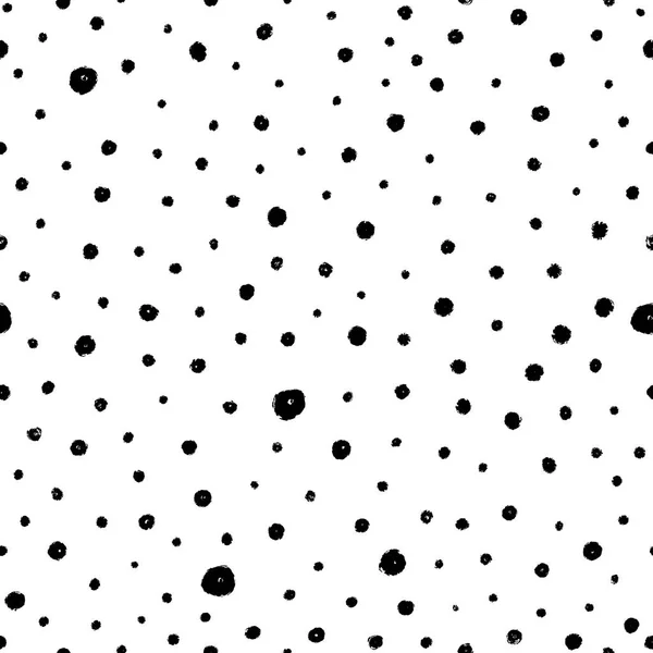 Seamless pattern of chaotic dots of different sizes. Grunge spots brush. Hand drawn, template for greeting card or packaging decoration holiday - Vector - Vector — Stock Vector