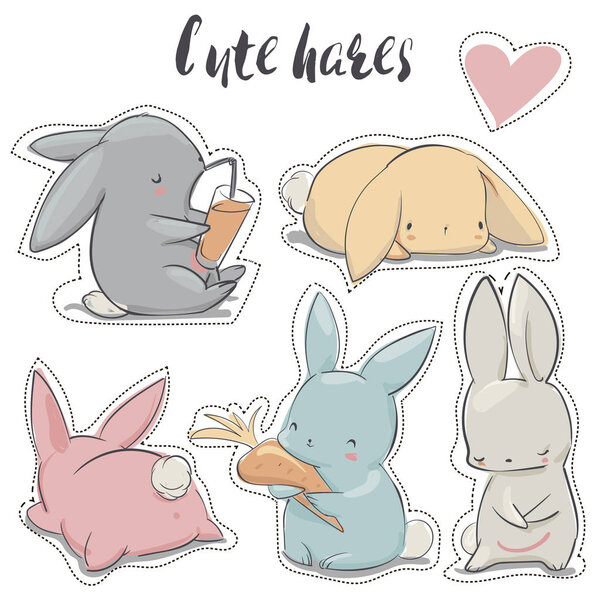 набор с мультяшными зайцами
