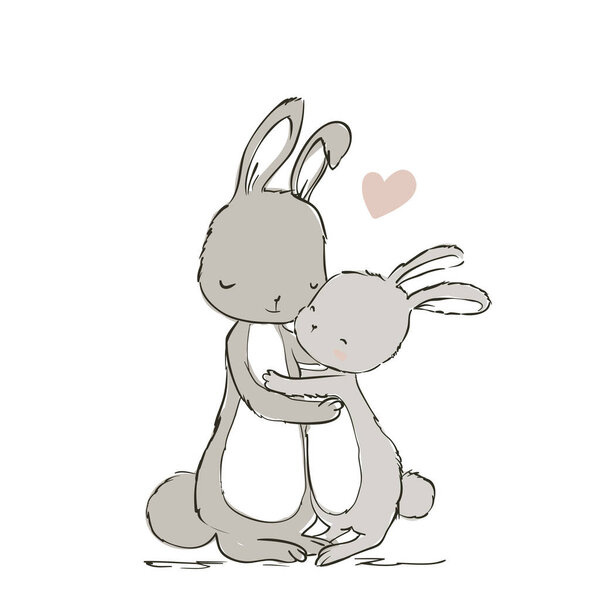 sweet hares - mom and kid