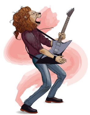 Aslan müzisyen gitar çalmak