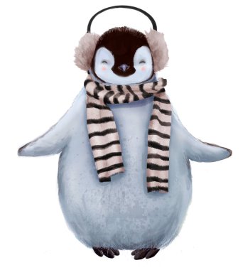 eşarp ile sevimli penguen
