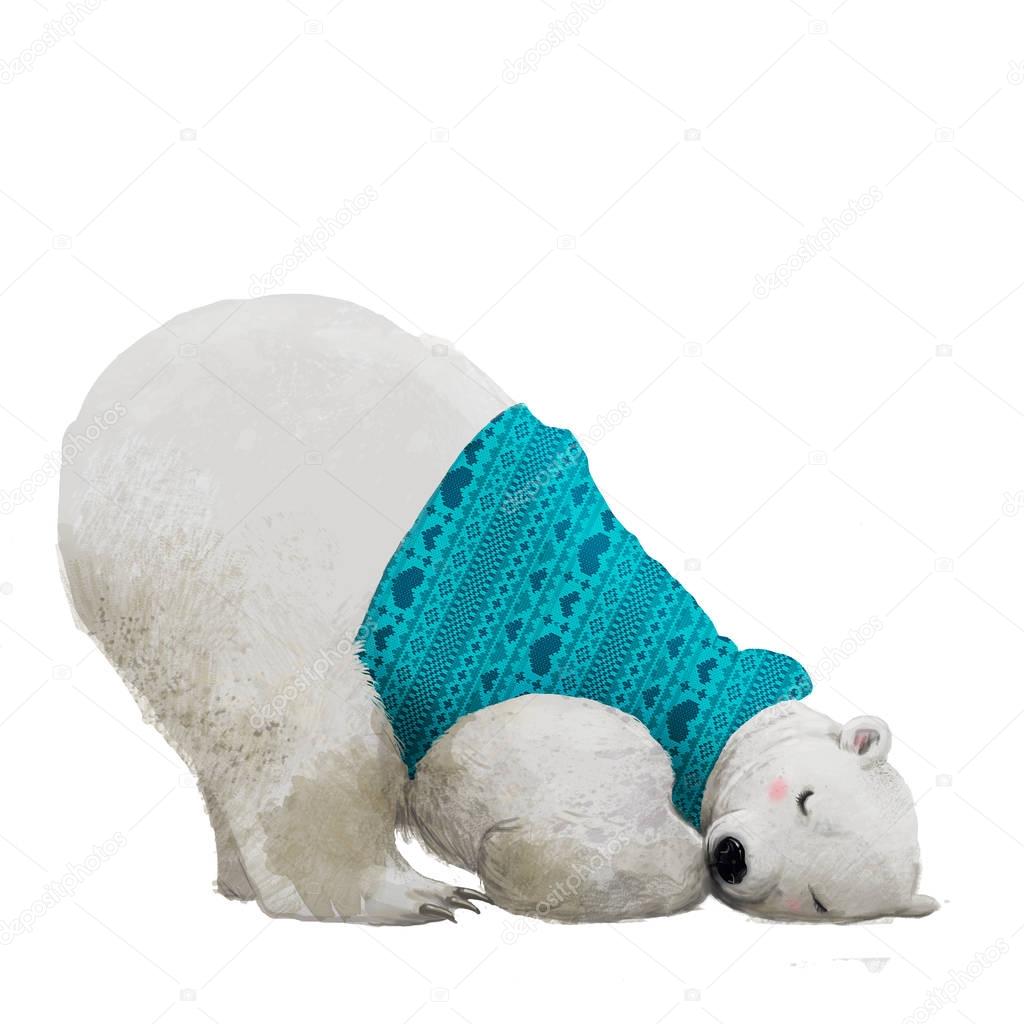 cute sleeping polar bear