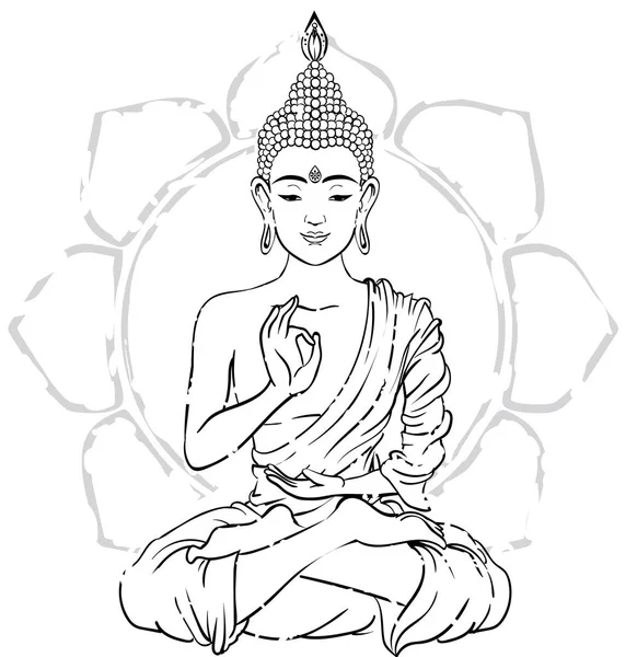 Tarjeta con Buddha — Vector de stock