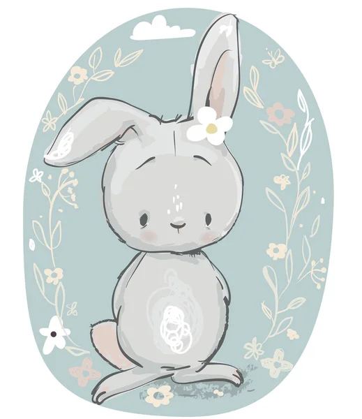 Cute cartoon hare — Stock Vector