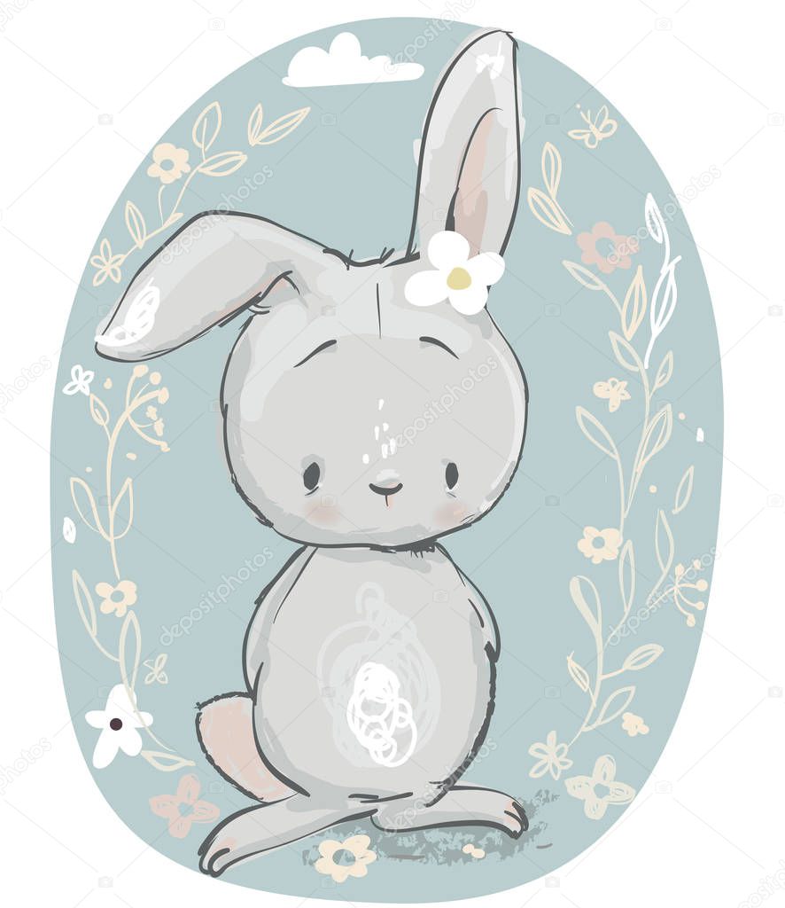 cute cartoon hare