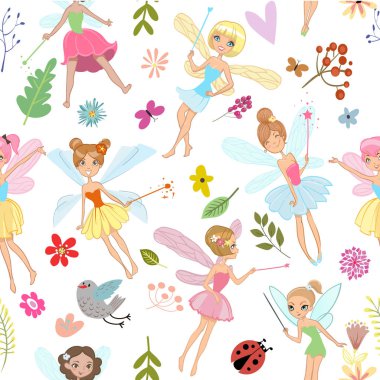 Çizgi film periler ile Seamless Modeli