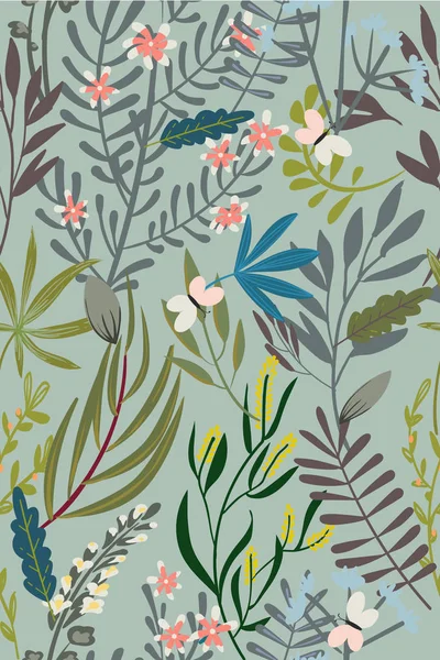 Vintage Floral Seamless Pattern — Stock Vector