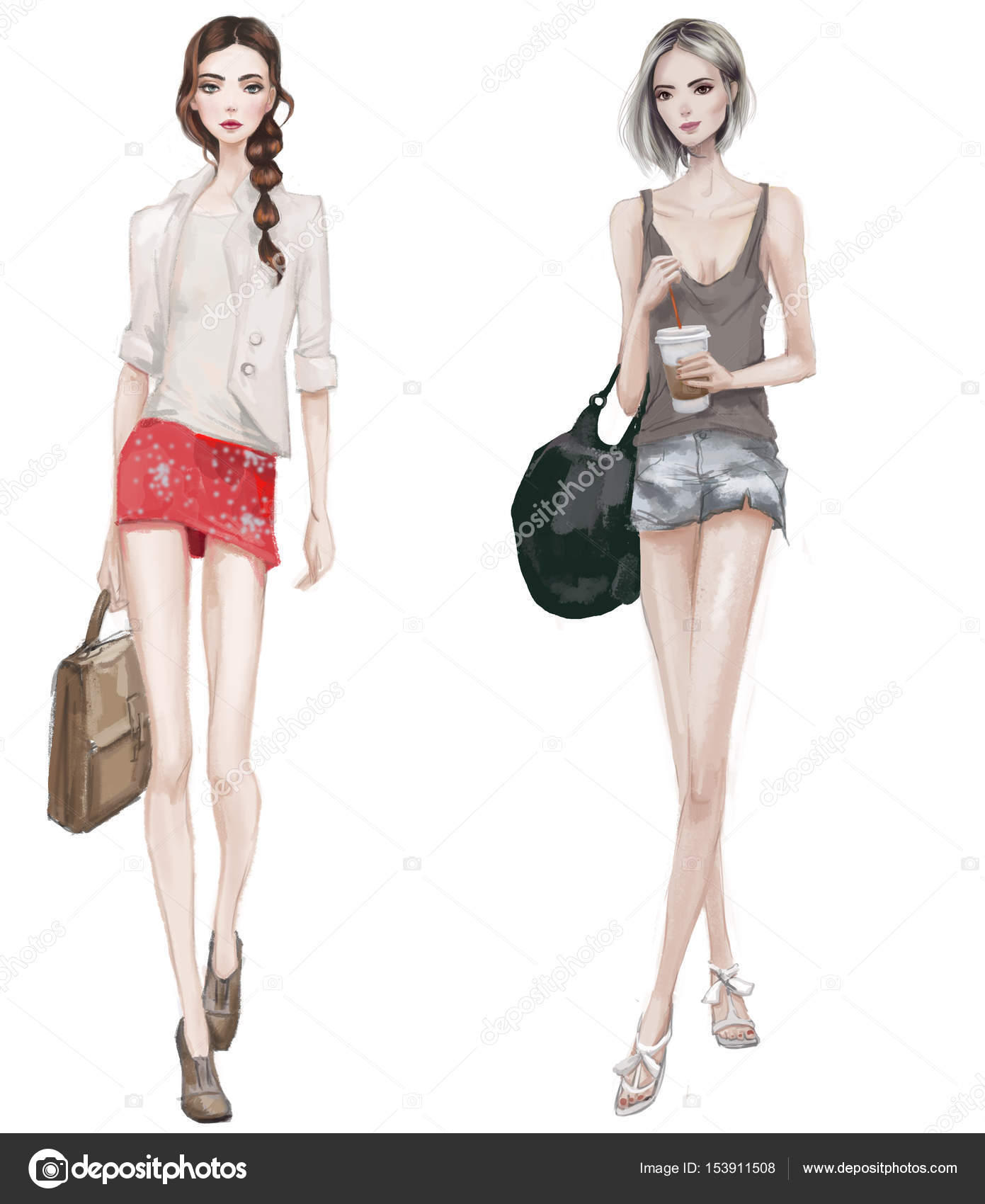 かわいいファッションの女の子 — ストック写真 © cofeee #153911508