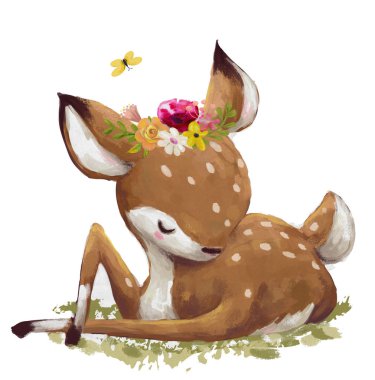 şirin suluboya geyik