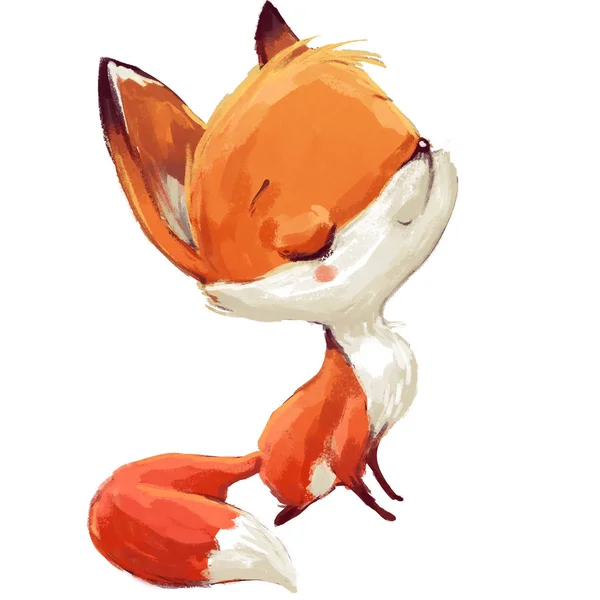 Cute watercolor fox — Stock Photo, Image