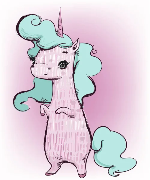 Carino cartone animato unicorno — Vettoriale Stock