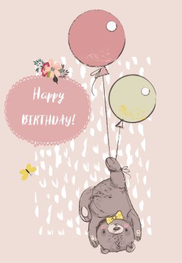 şirin reddy ayı balonlar ile