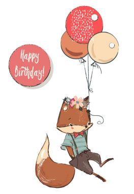 Sevimli çizgi uçan tilki