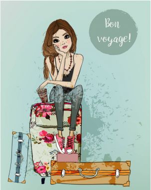 sevimli çizgi kız