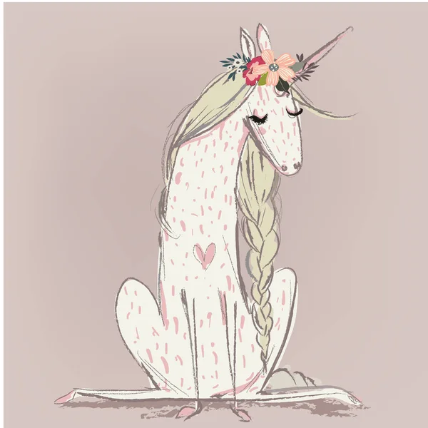 Lindo unicornio de dibujos animados — Archivo Imágenes Vectoriales