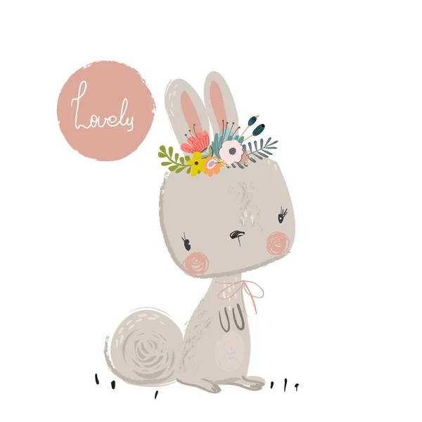 Cute summer hare — Stock Vector