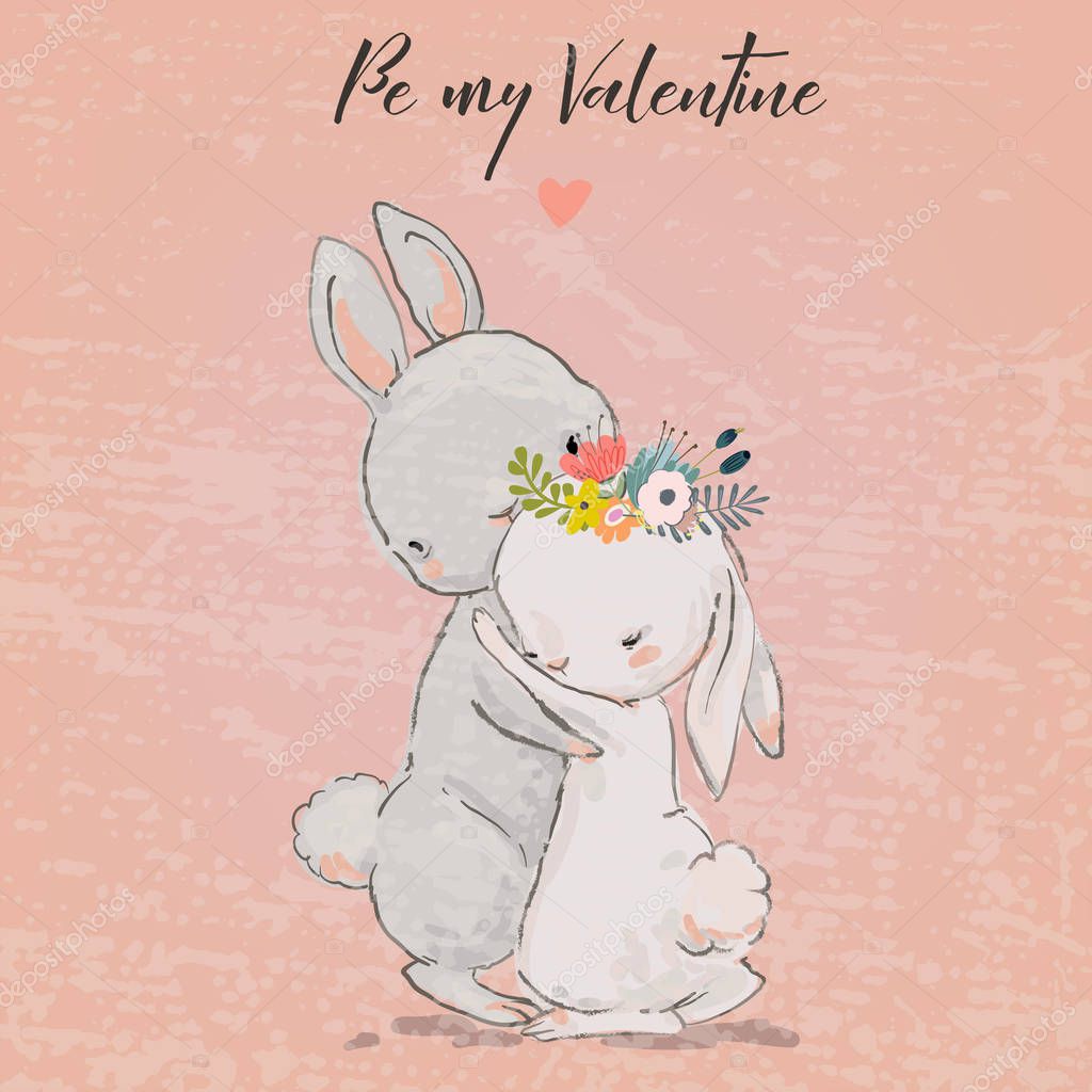 Cute hares couple stock vector cofeee 180587772 Cute hares couple stock vector cofeee 180587772