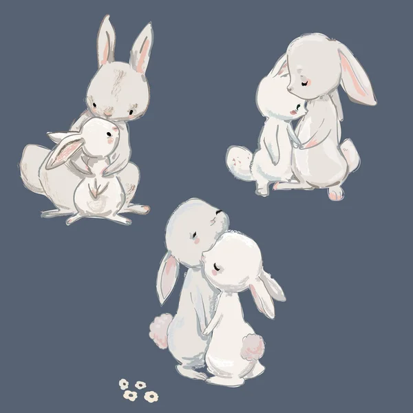 Sevimli tavşan koleksiyonu — Stok Vektör