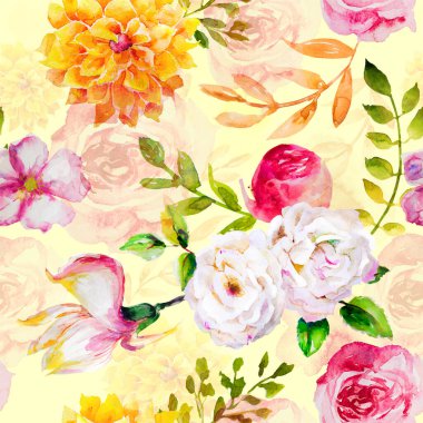 sorunsuz egzotik çiçek moda deseni