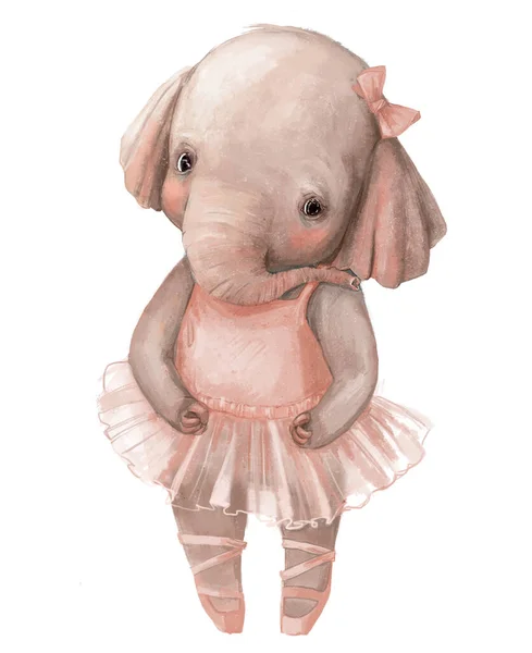 Bonito pequena menina elefante com bailarinas vestido — Fotografia de Stock