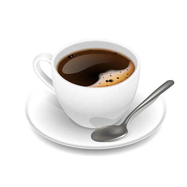 Weiße Tasse Kaffee vorhanden. Vektor Clip Art Illustration. — Stockvektor