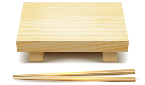 空的寿司木桌站和卷。矢量剪辑艺术插画. — 图库矢量图片