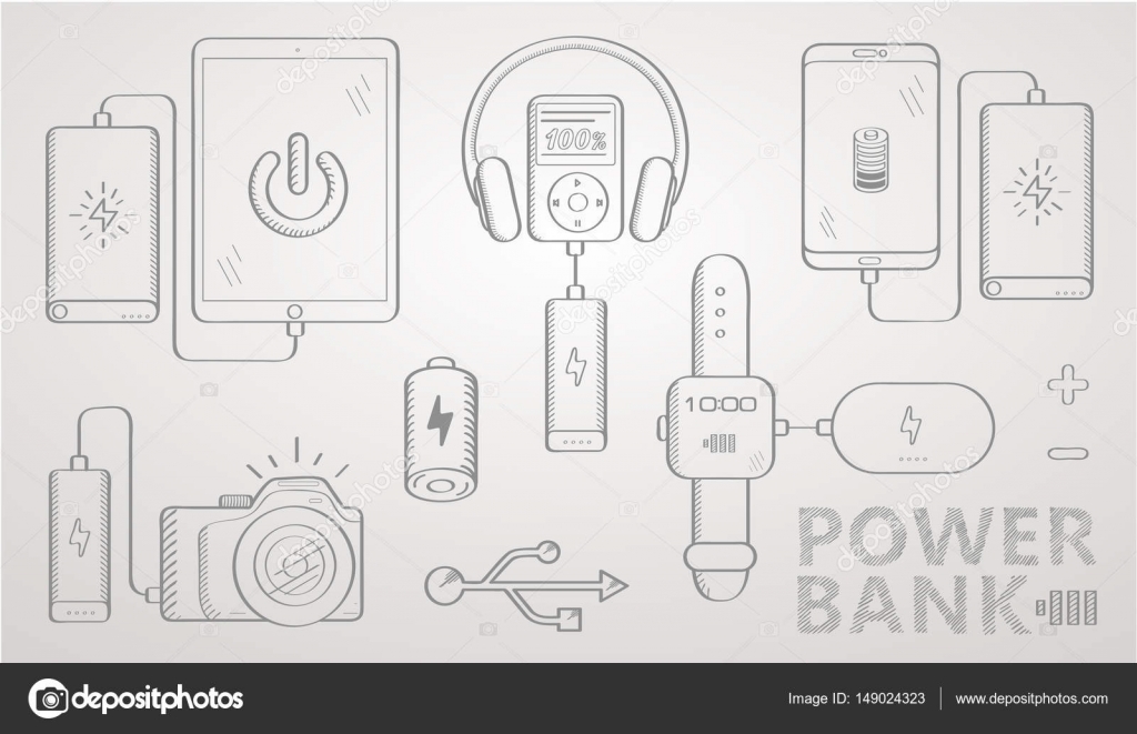 Рисунки на повер банк