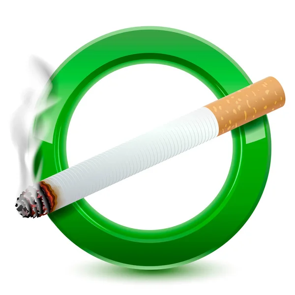 Segnale Zona Fumatori Isolato Sfondo Bianco Illustrazione Vettoriale — Vettoriale Stock