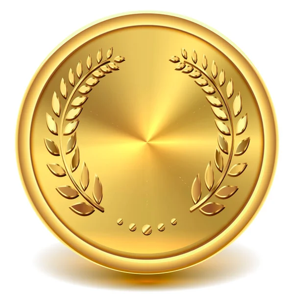 Moneda Oro Aislada Sobre Fondo Blanco Ilustración Vectorial Gráficos vectoriales