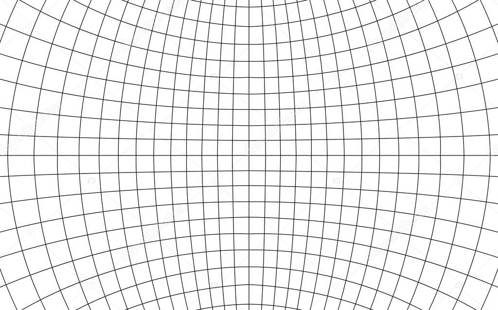 Grid curved background empty inperspective, vector illustration