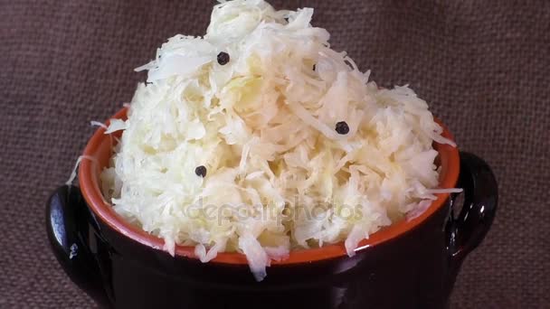 自制酸菜炖肉，在一大壶 — 图库视频影像