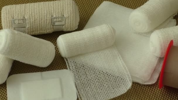 First aid kit with dressing material — Stock Video