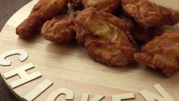 Friss Sült Csirke Sült Csirke Csirke Felirat — Stock videók