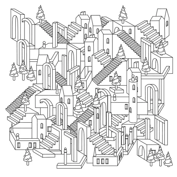 矢量禅宗艺术插画。大纲市 — 图库矢量图片