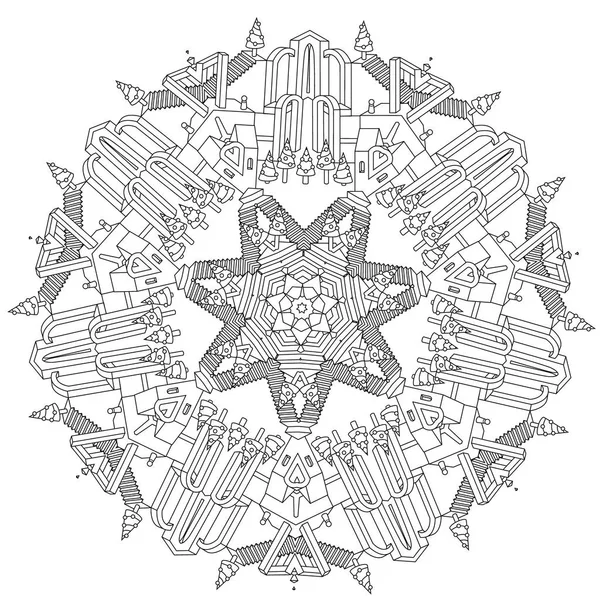 矢量禅宗艺术插画。大纲市 — 图库矢量图片