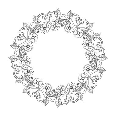 konturlu Asya tarzı çiçek