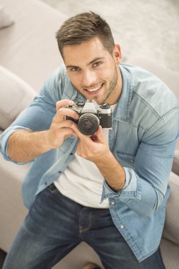 Öğrenci fotoğraf vntage fotoğraf makinesi