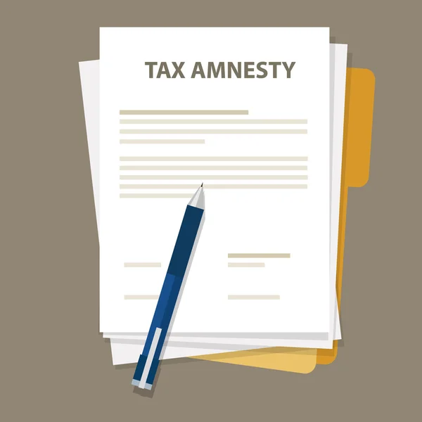 Illustrazione dell'amnistia fiscale, il governo perdona la tassazione — Vettoriale Stock