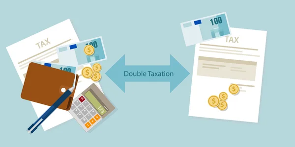 Концепция двойного налогообложения — стоковый вектор
