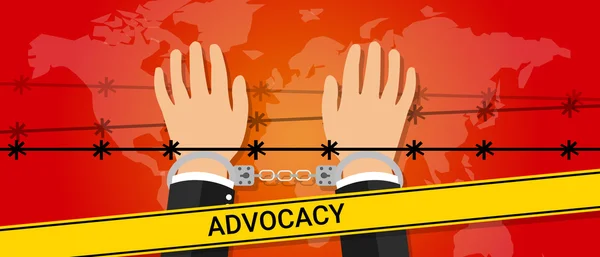 Advocacy helping hand people under pressure — Stock Vector