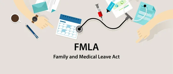 FMLA Legge sul congedo familiare e medico — Vettoriale Stock
