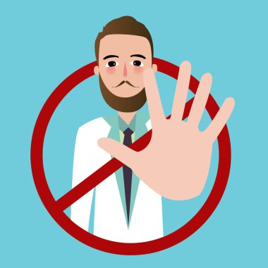 Doktor dur işareti el palm ret reddetme ciddi kullanarak Hayır demek