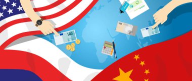 America USA Russia China relation international business trade cold war bargain clipart